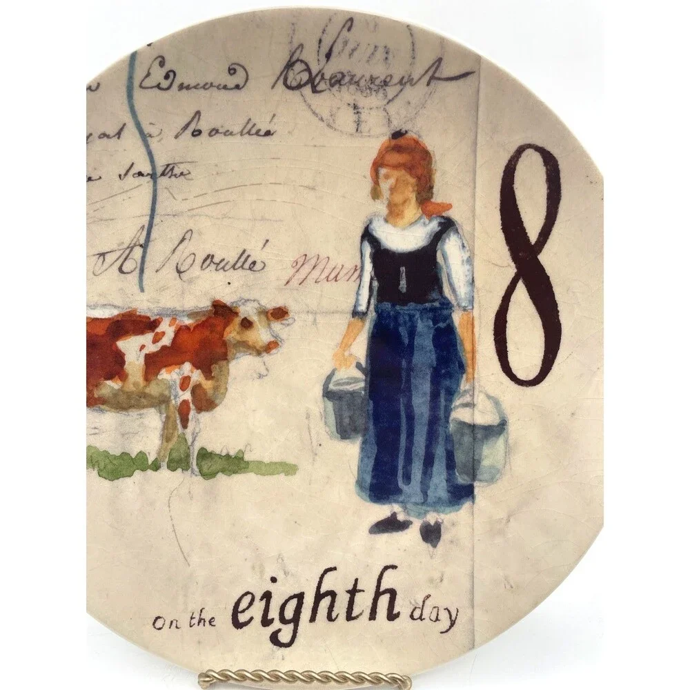 Williams Sonoma 12 Days Of Christmas Plate Salad Dessert 8.75